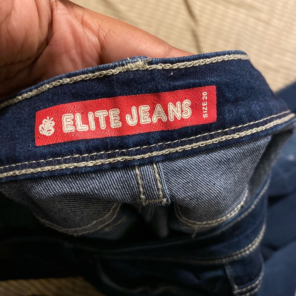 Dark distressed jeans plus size